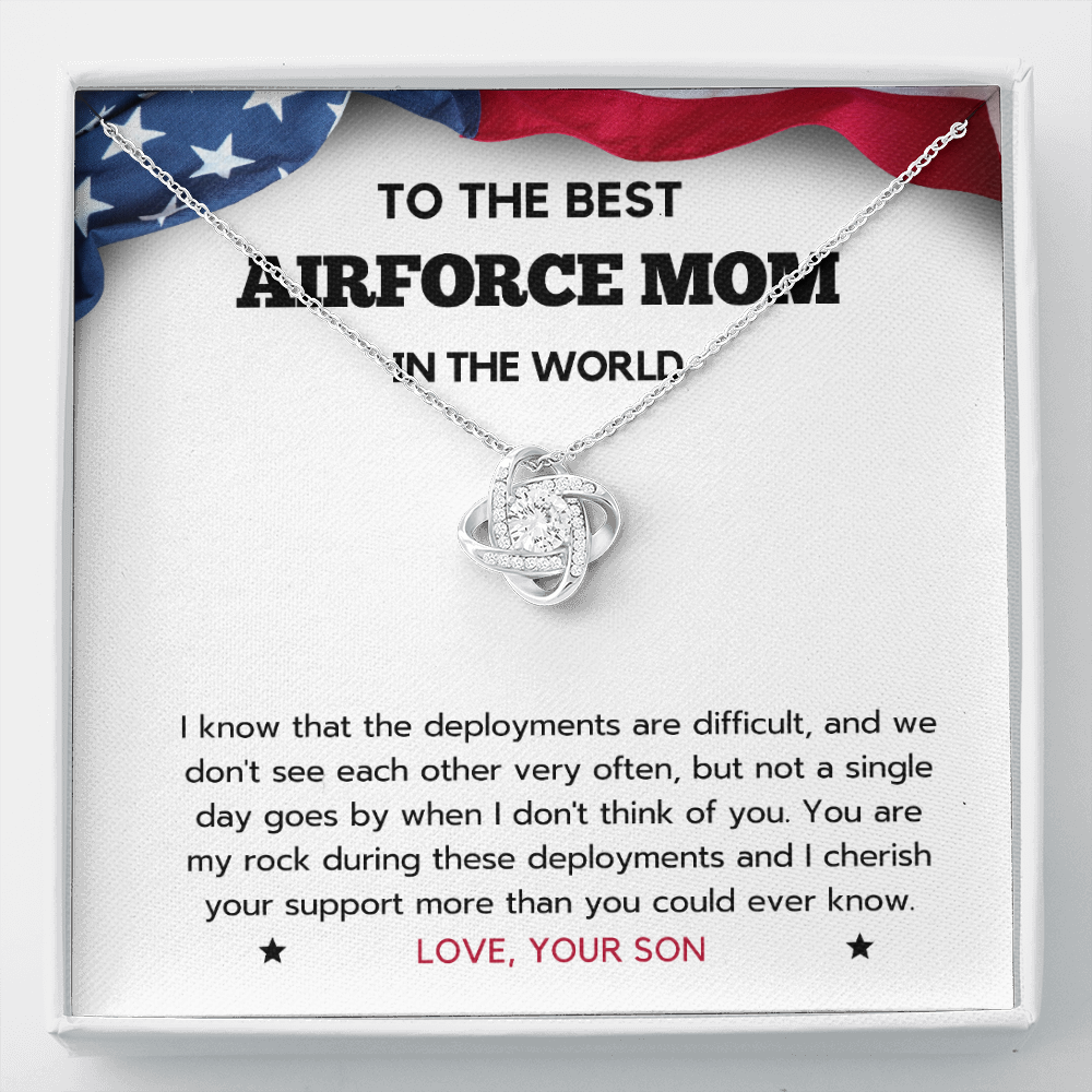 Gift For Air Force Mom, USAF Gift Airman Mother, Necklace Gift Set, Deployment Gift, Military Mama Gifts, Long Distance Gift, Mother's Day