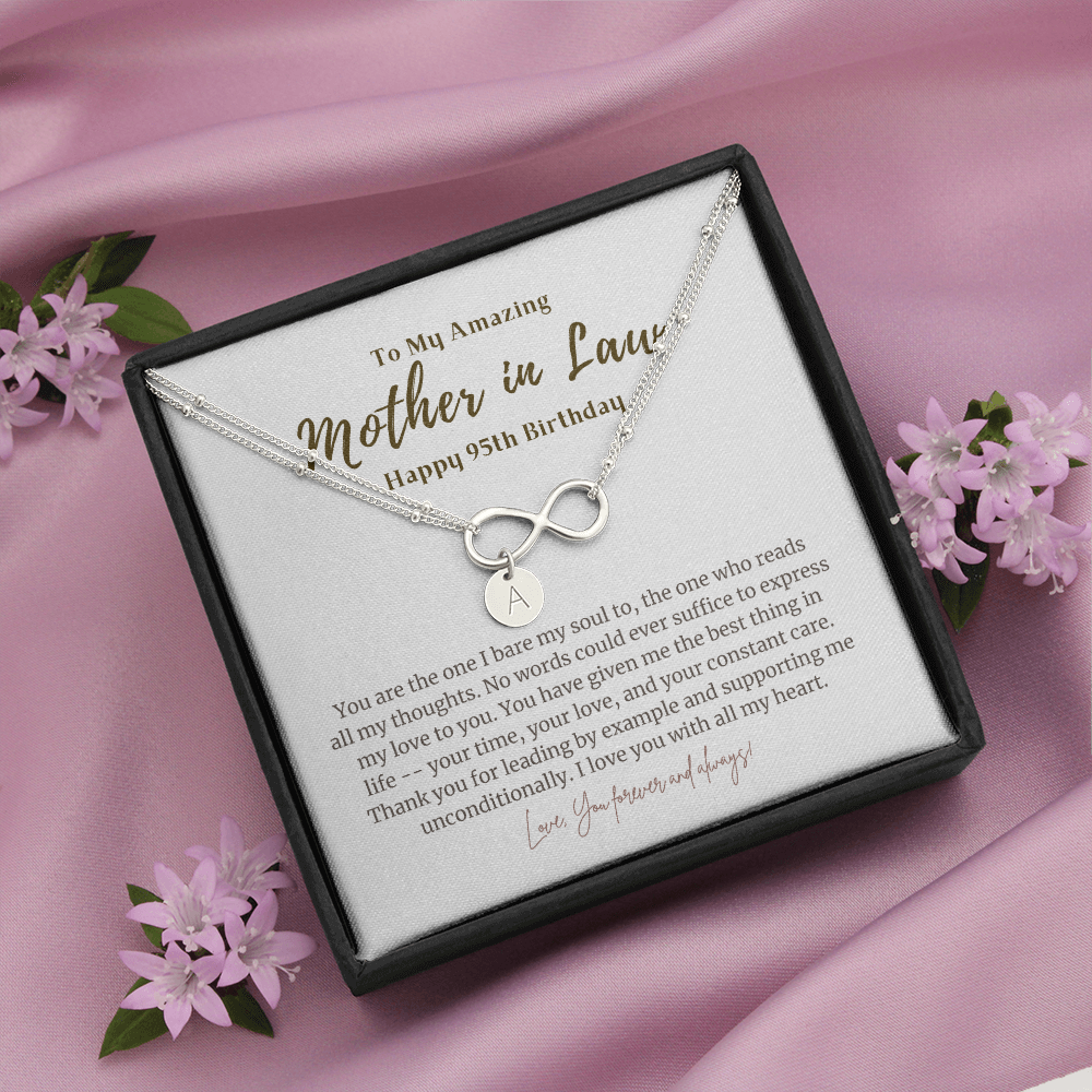 95th Birthday Gift for Mother in Law Infinity Bracelet