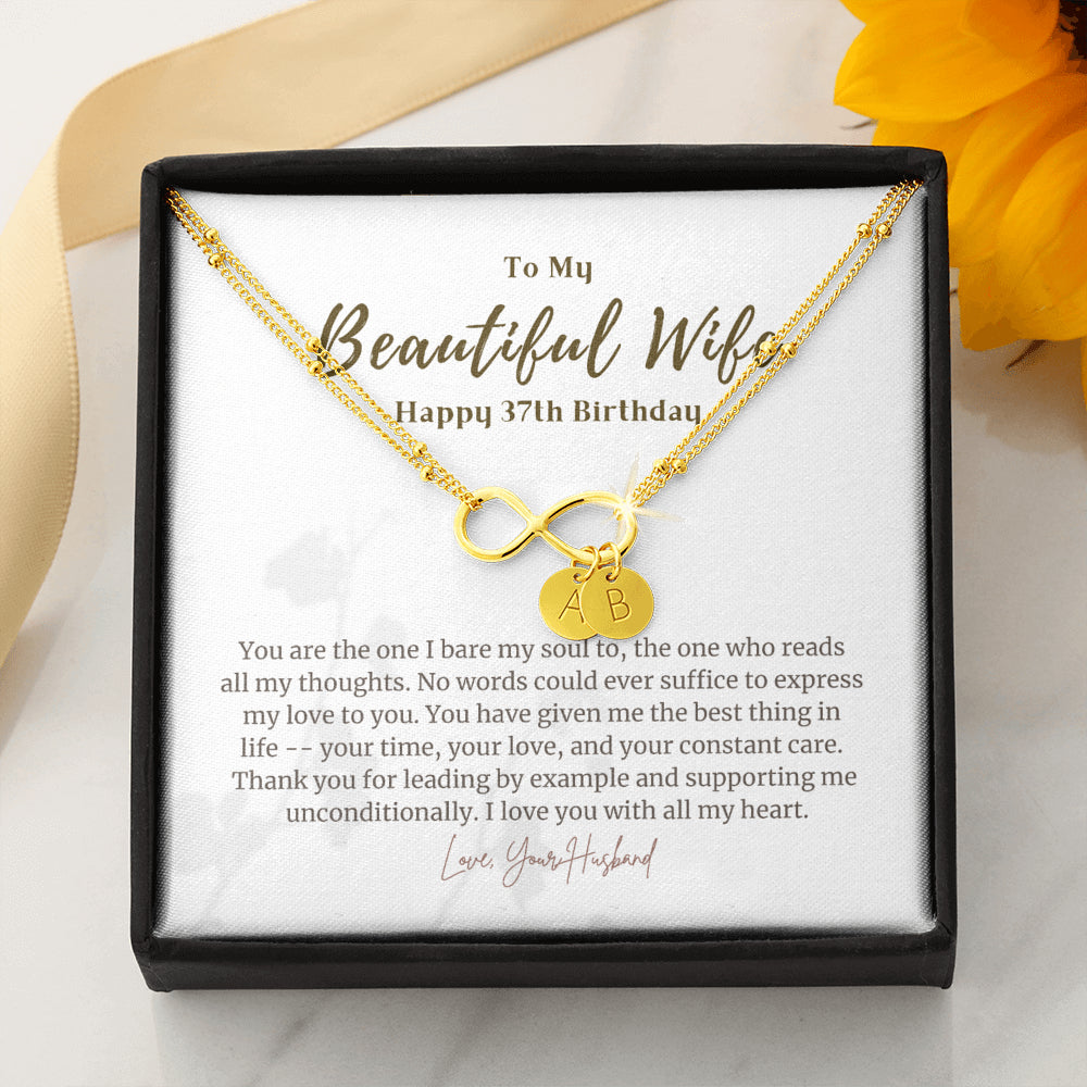 Personalized 37 Year Birthday Gift For Wife, 37 Year Birthday Bracelet, 37 Year Birthday Gift Ideas, 37th Birthday Gift  For Her