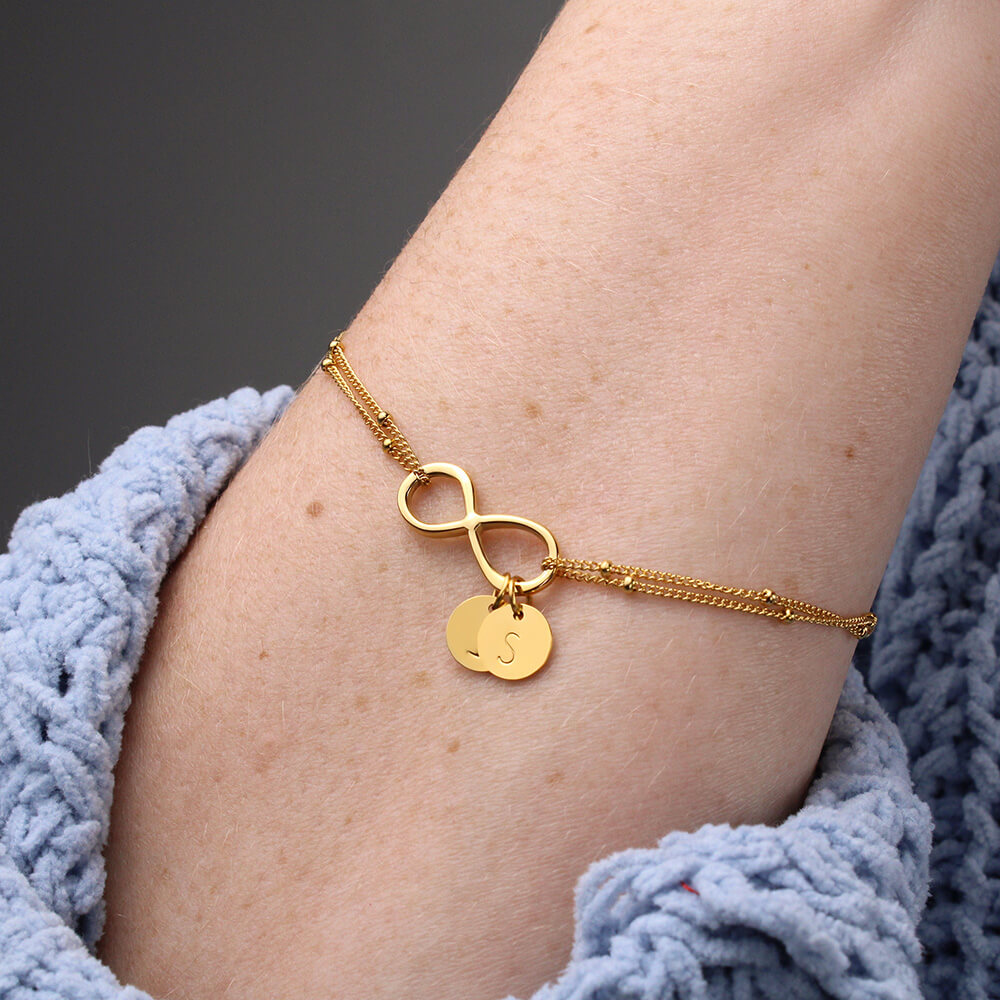 35th Birthday Gift Necklace for Daughter in Law Infinity Bracelet Gold Dipped