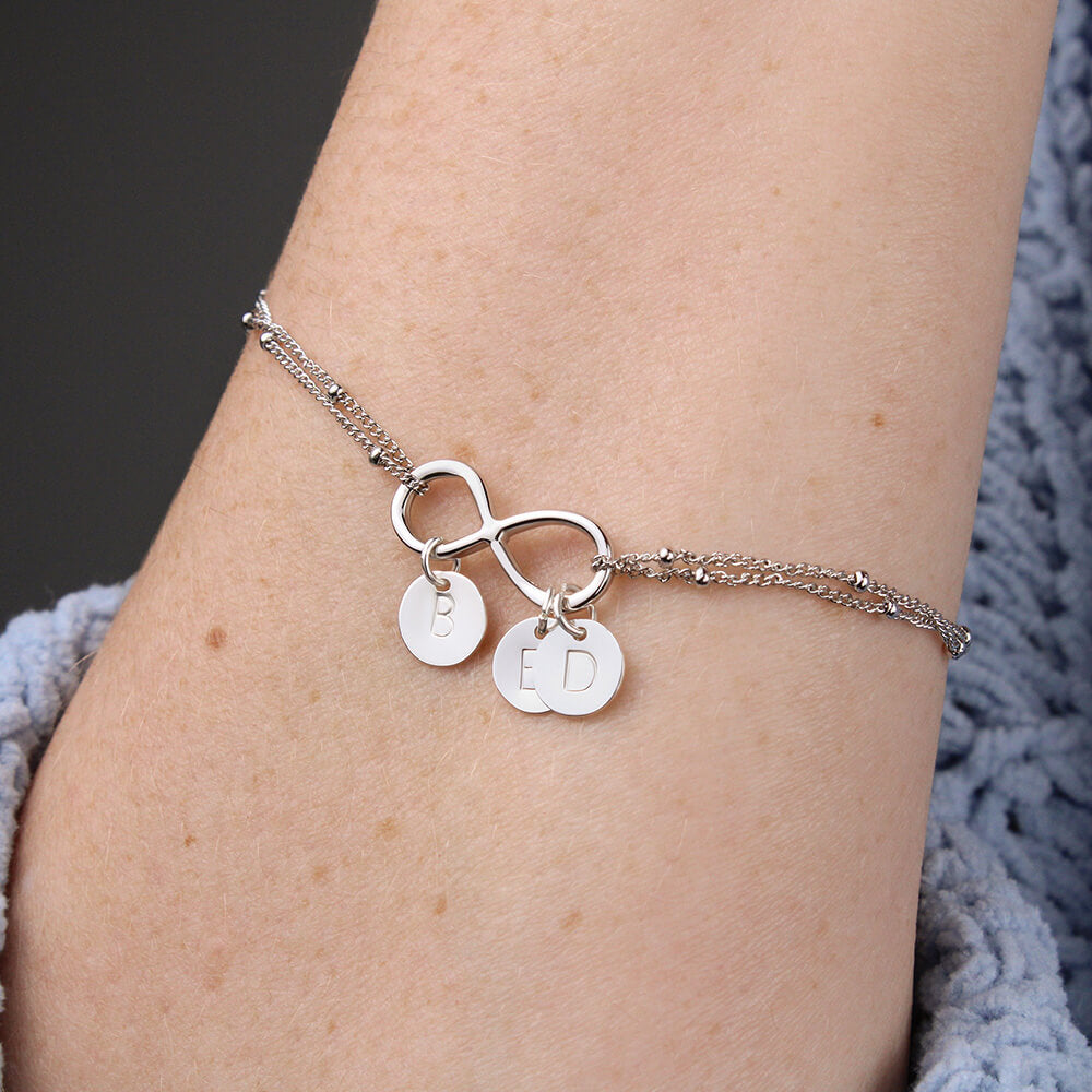 Personalized 40 Year Birthday Gift For Sister, 40 Year Birthday Bracelet, Meaningful Jewelry for Sister, 40th Birthday Gift For Her Infinity Bracelet