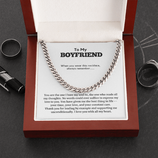 Best Boyfriend Cuban Chain Necklace Gift - Bringing a smile to his face with this thoughtful necklace
