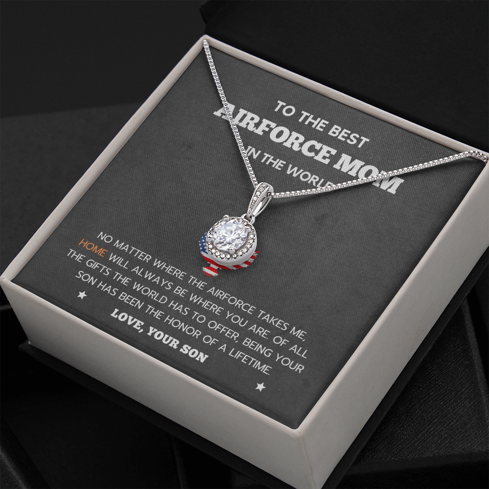 Gift For Air Force Mom, USAF Gift Airman Mother, Necklace Gift Set, Deployment Gift, Military Mama Gifts, Long Distance Gift, Mother's Day
