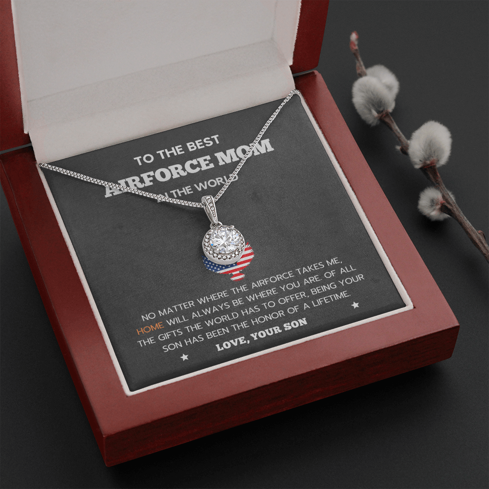Gift For Air Force Mom, USAF Gift Airman Mother, Necklace Gift Set, Deployment Gift, Military Mama Gifts, Long Distance Gift, Mother's Day