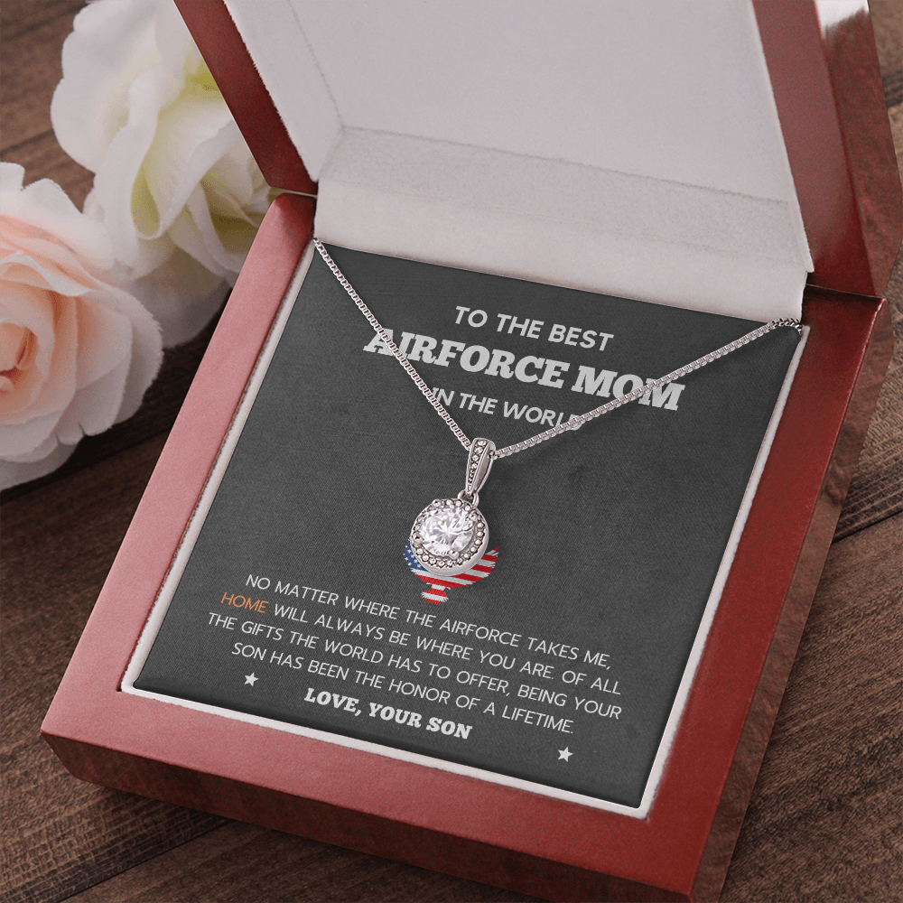 Gift For Air Force Mom, USAF Gift Airman Mother, Necklace Gift Set, Deployment Gift, Military Mama Gifts, Long Distance Gift, Mother's Day