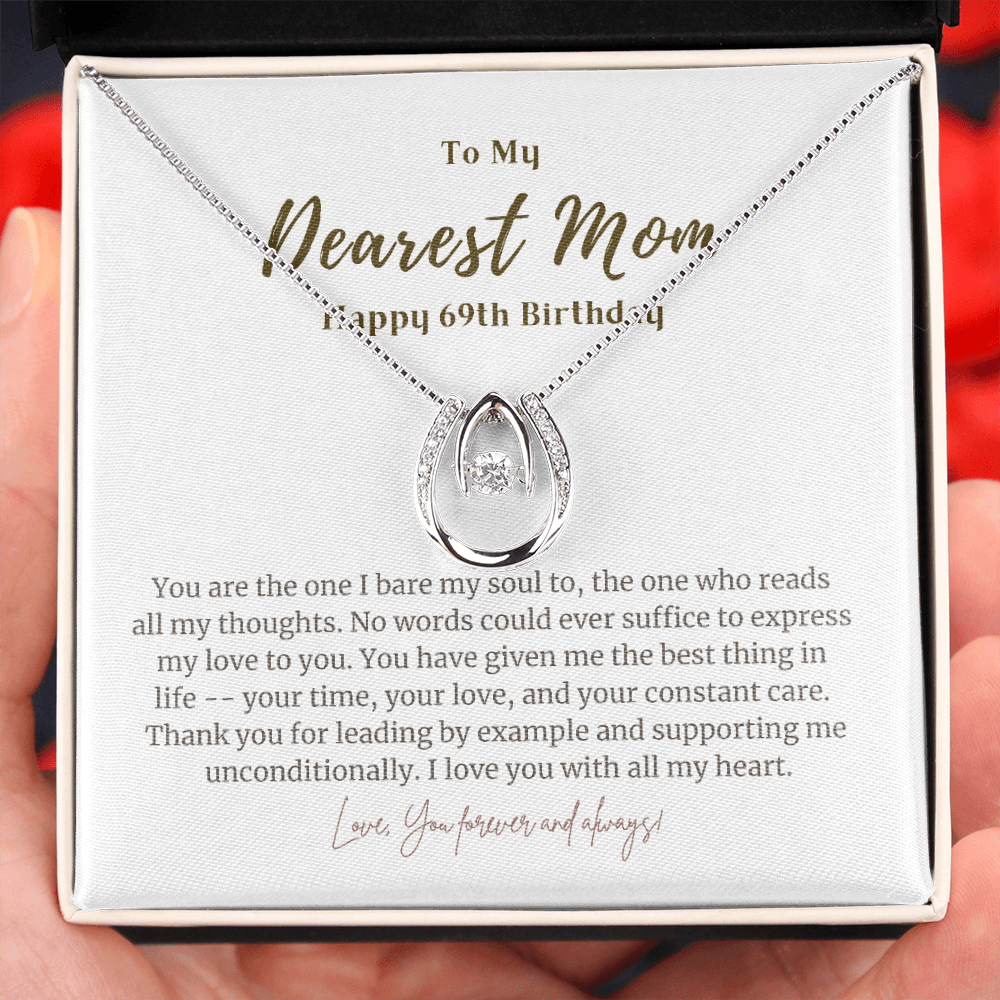 69th Birthday Gift for Mom U Shape Necklace