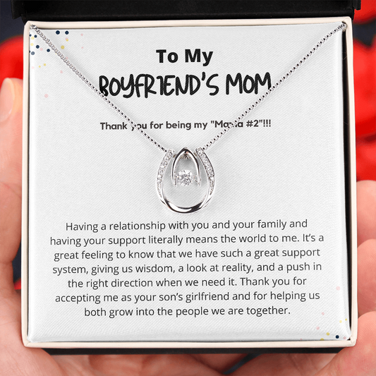 To my Boyfriend's Mom Keepsake Necklace - Mother's Day Gift for Boyfriends Mom, Pendant Necklace, Birthday Gift for Boyfriends Mom
