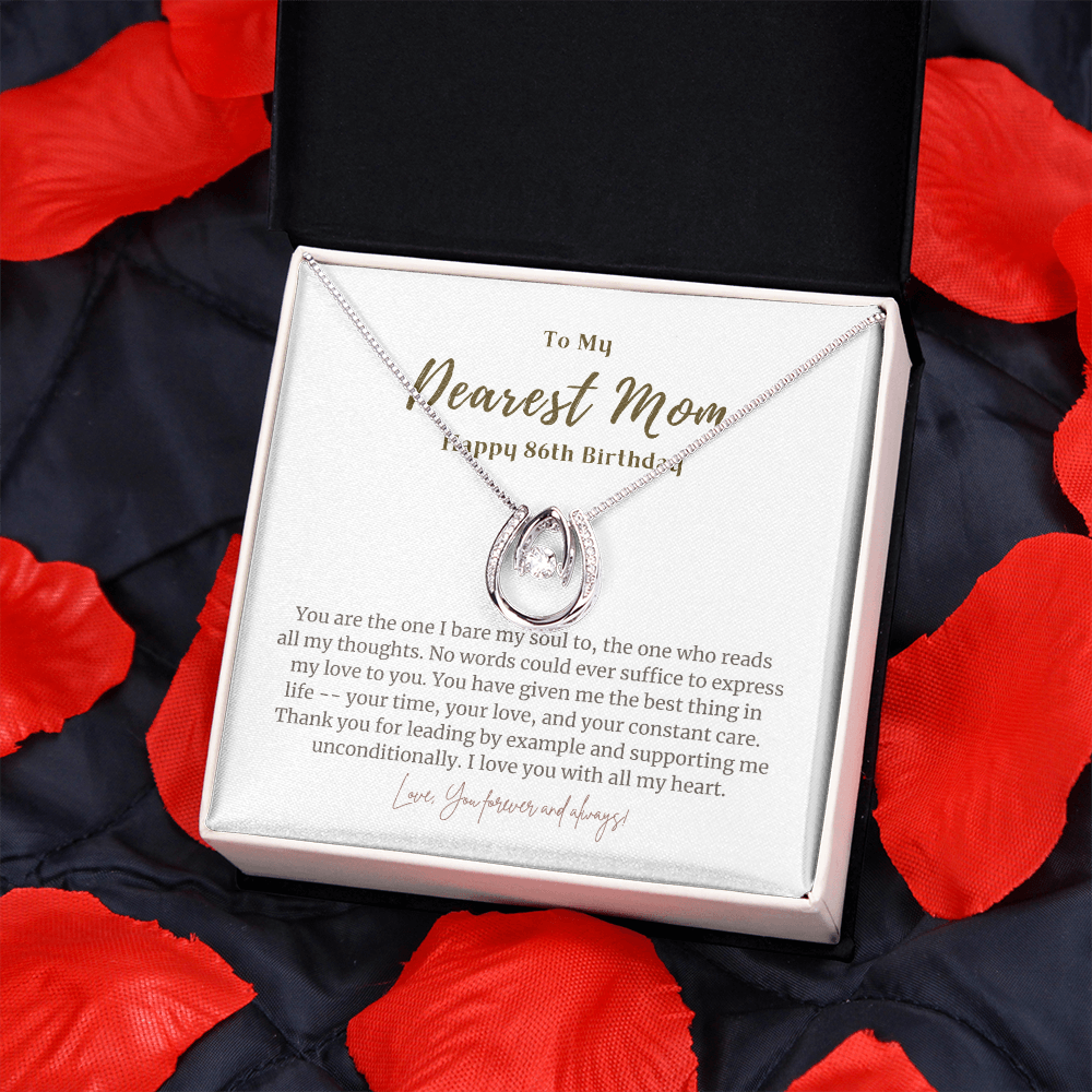 86th Birthday Gift for Mom U Shape Necklace