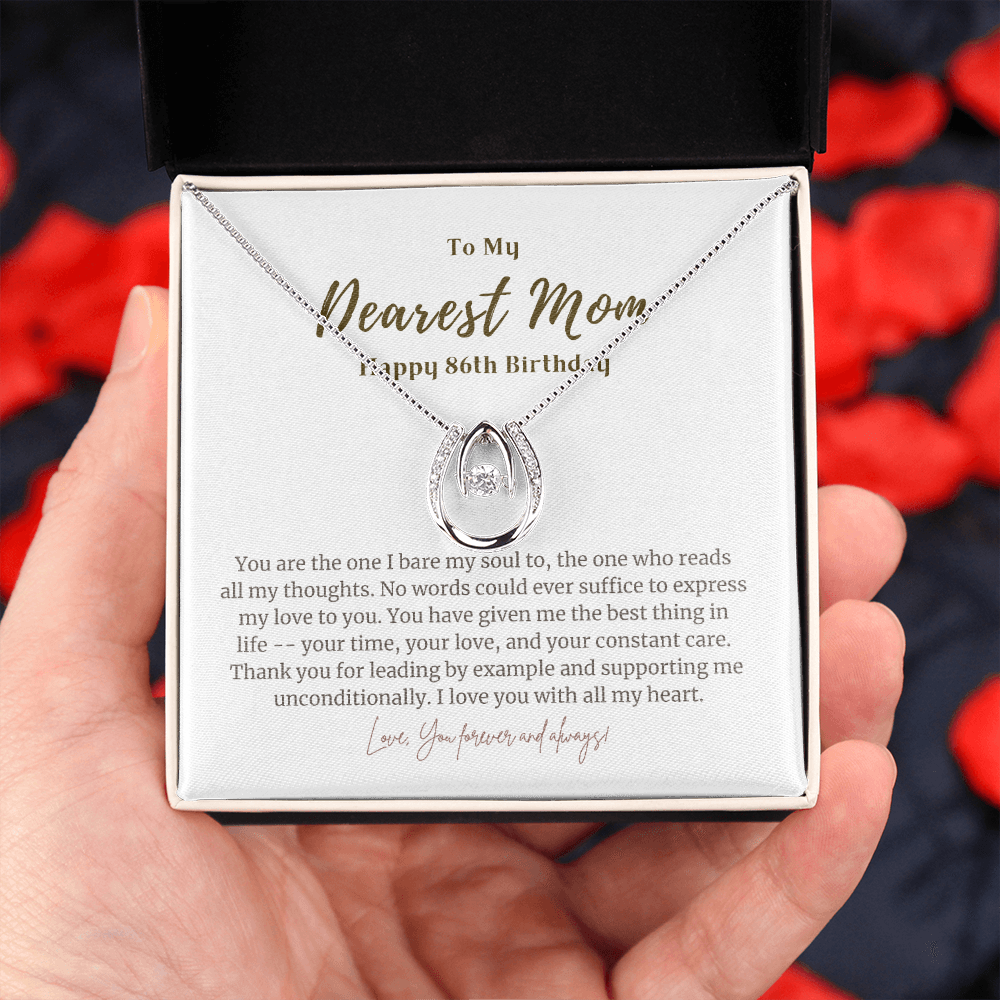 86th Birthday Gift for Mom U Shape Necklace
