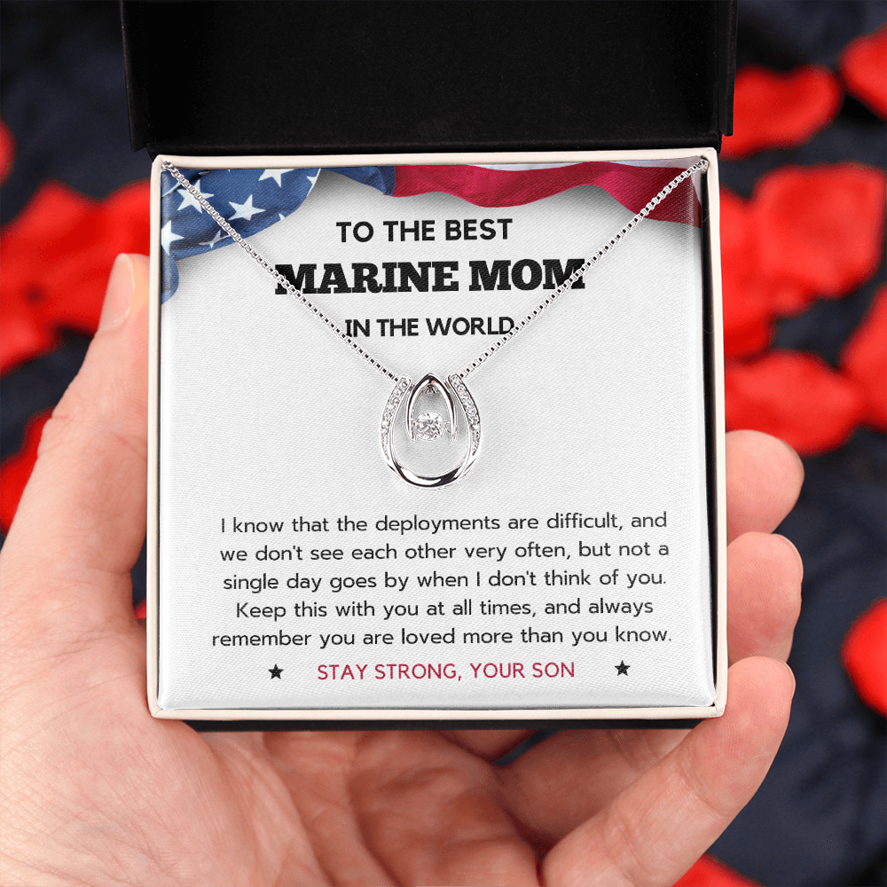 Gift For Marine Mom, Soldier Mom Necklace, Son To Mom Gift, Mother's Day Gift, Necklace for Marine Mom, Marine Mom Gift