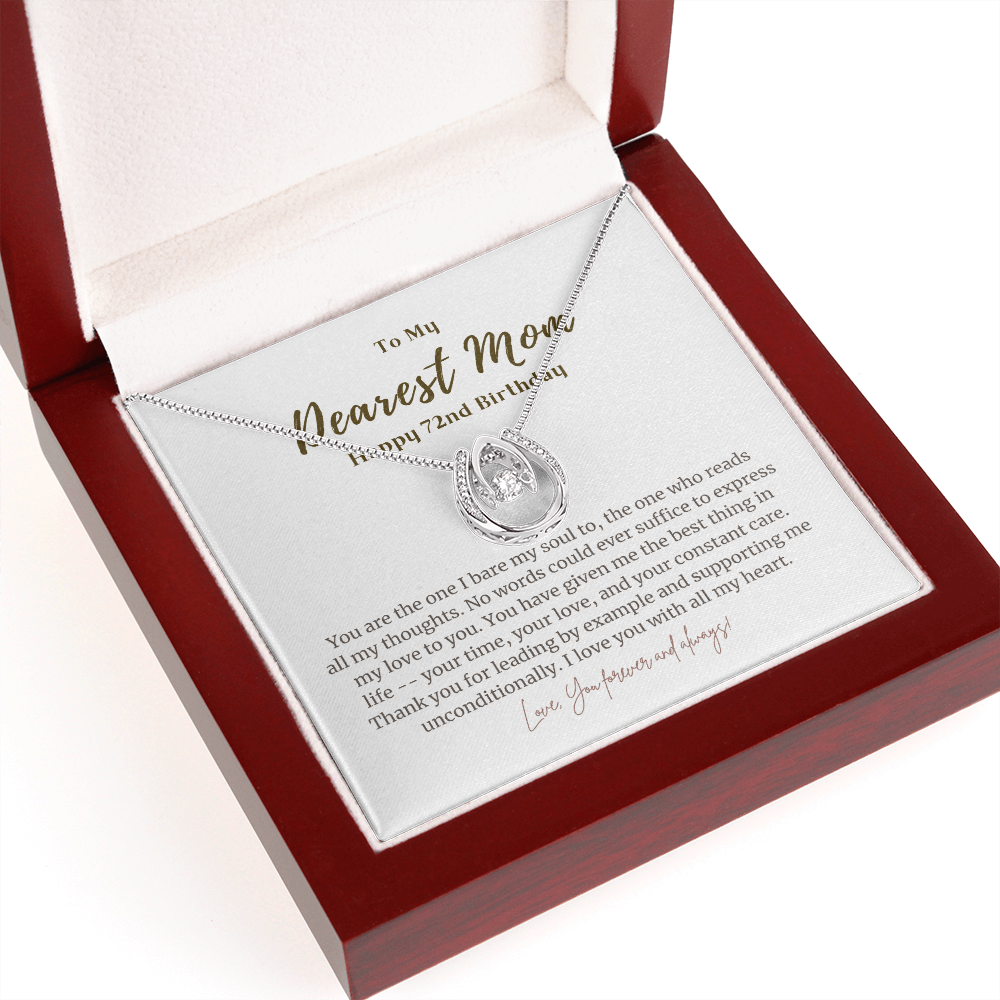72nd Birthday Gift for Mom U Shape Necklace
