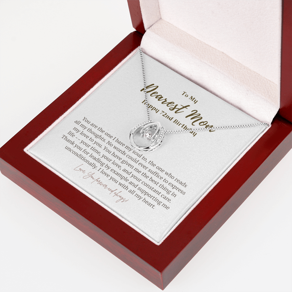 72nd Birthday Gift for Mom U Shape Necklace