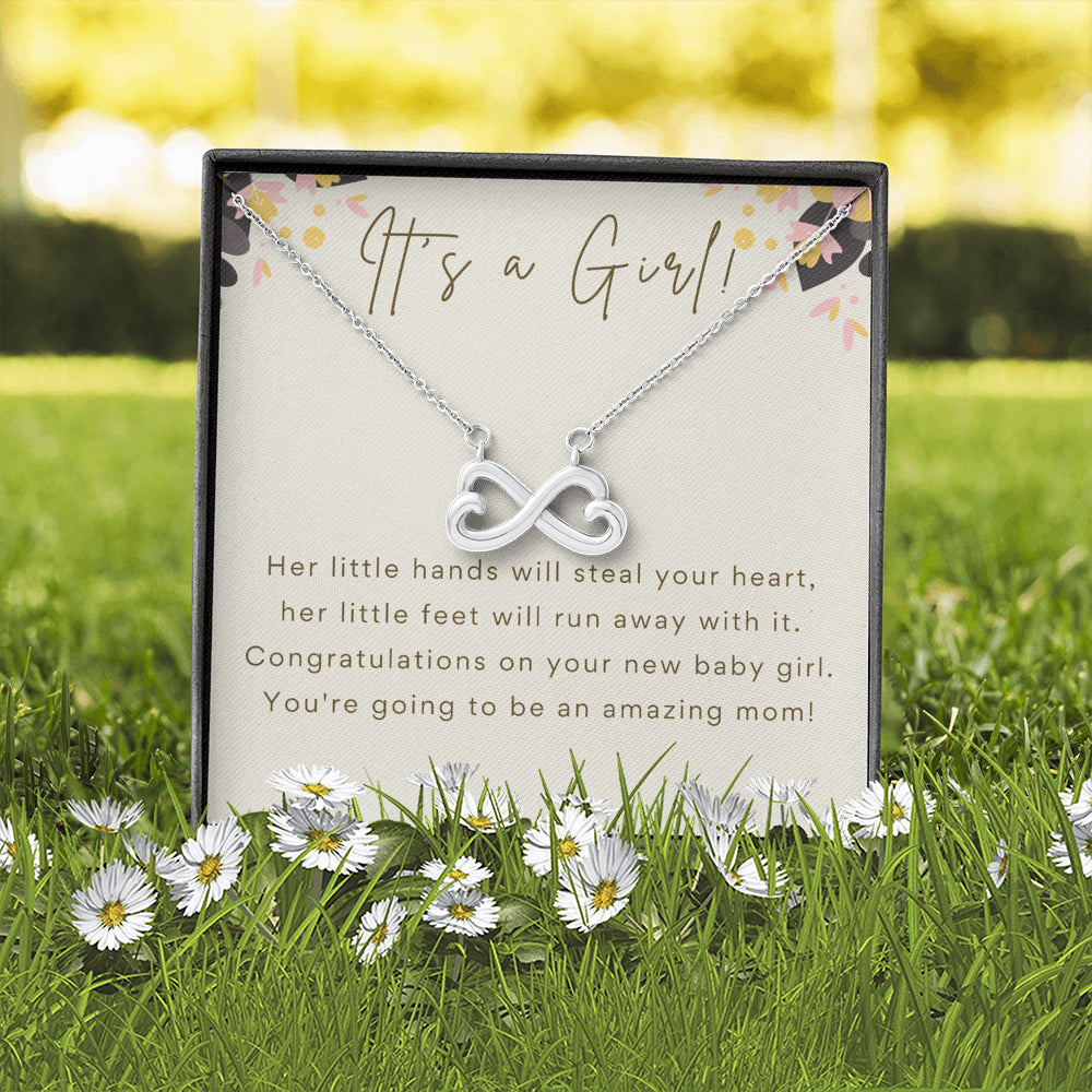 Its a Girl Infinity Necklace