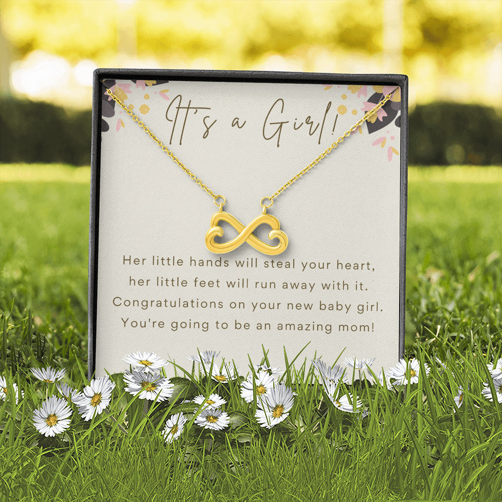 Its a Girl Infinity Necklace