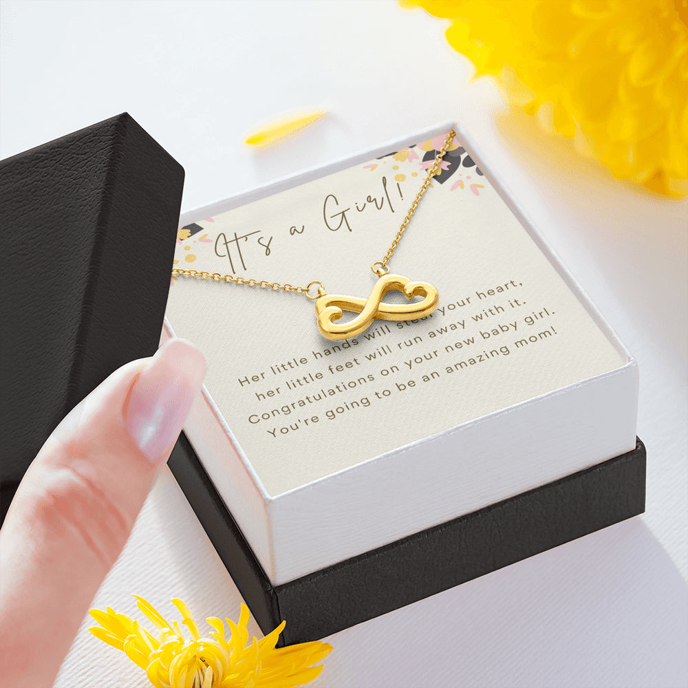 Its a Girl Infinity Necklace