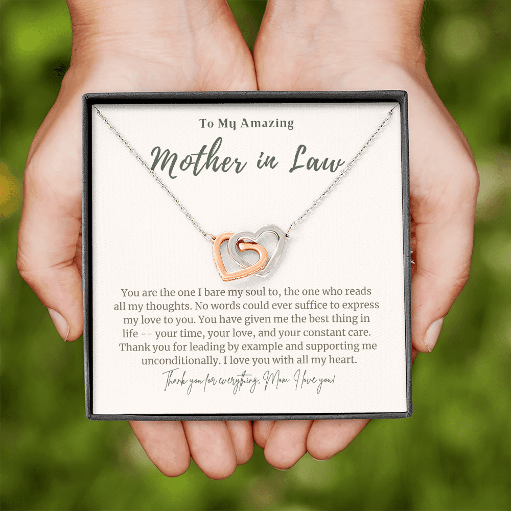 Mother in Law Gift from Daughter in Law 2 Interlocked Necklace