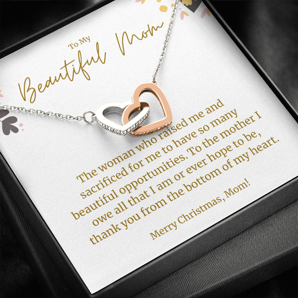 Interlocked Heart Necklace, Christmas Gift for Mom, Mom Birthday Gift, Gift for Mom, Mom Gift Idea, Best Mom Present