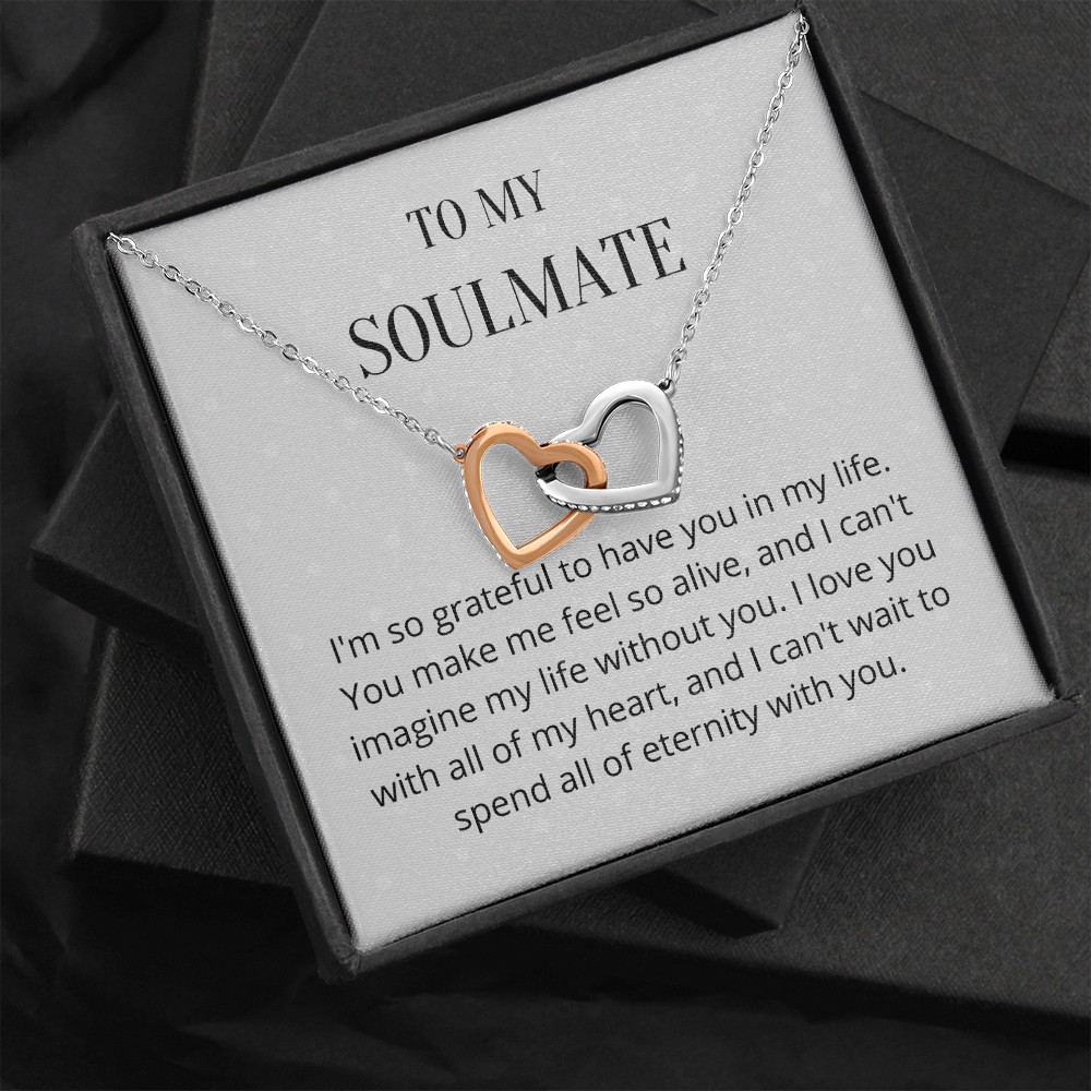 Soulmate Valentines day Message 5 Interlocked Necklace