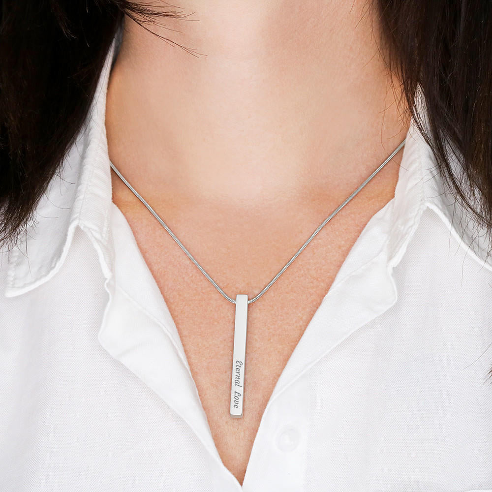 Christmas Gift for BFF Vertical Stick Necklace