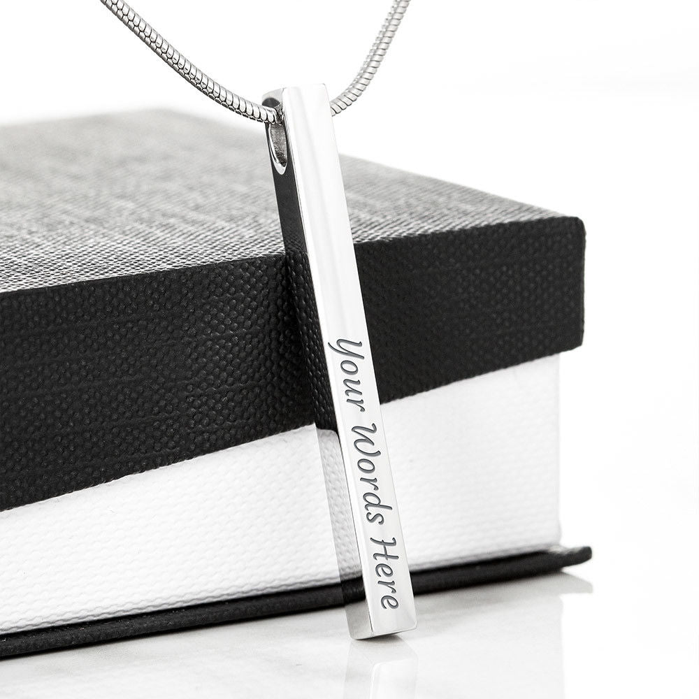 Christmas Gift for BFF Vertical Stick Necklace