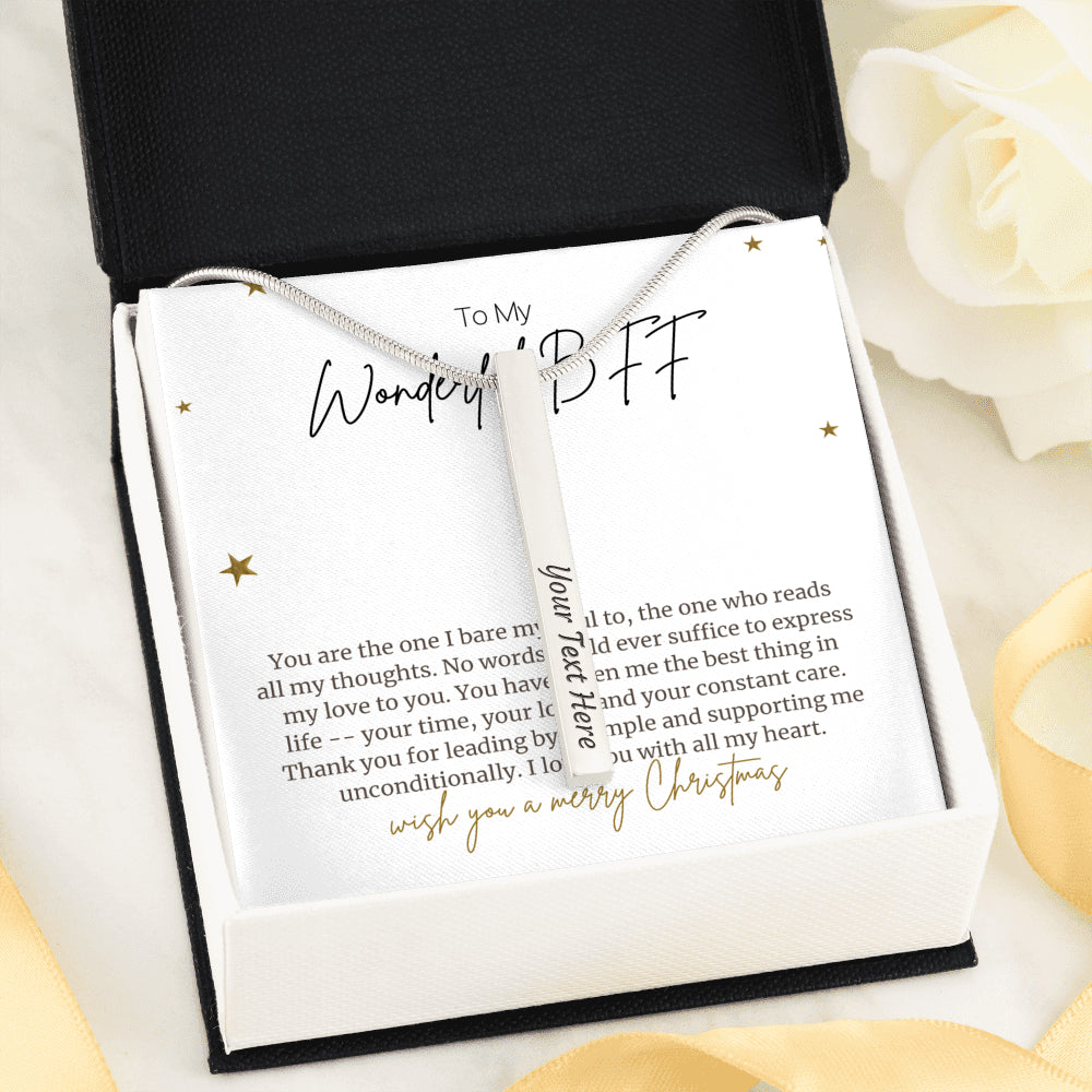 Christmas Gift for BFF Vertical Stick Necklace