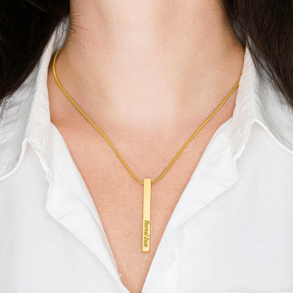 Christmas Gift for BFF Vertical Stick Necklace