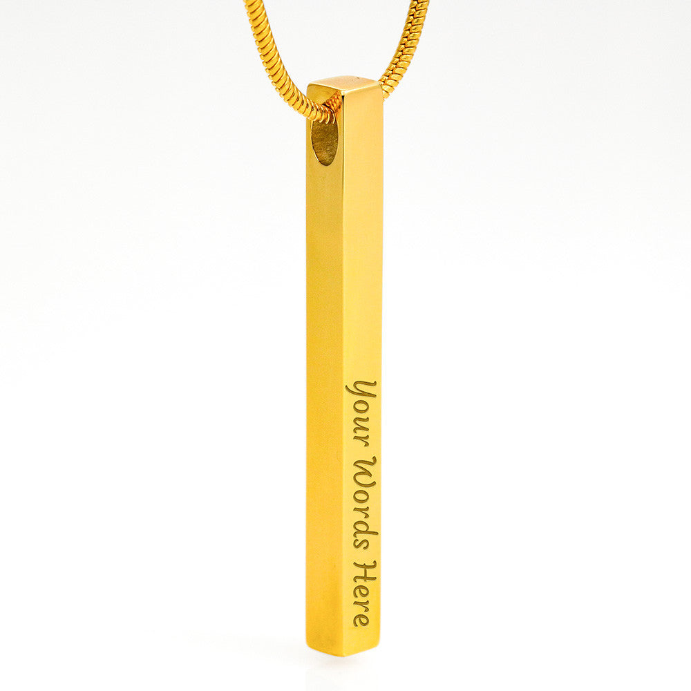 Christmas Gift for Mom Vertical Stick Necklace