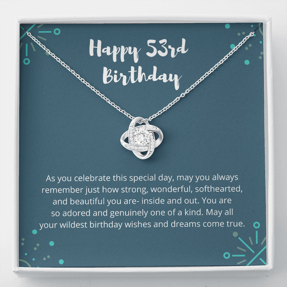 53rd Blue Love Knot Necklace