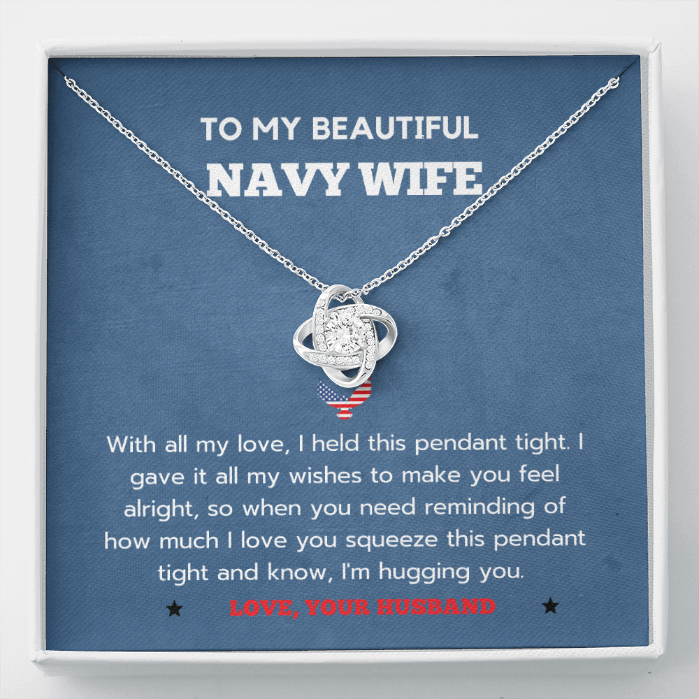 Navy Wife Message Card Necklace, Deployment Gift, Sentimental Gifts, Mother's Day Gift for Navy Wife, Anniversary Gift for Navy Wife