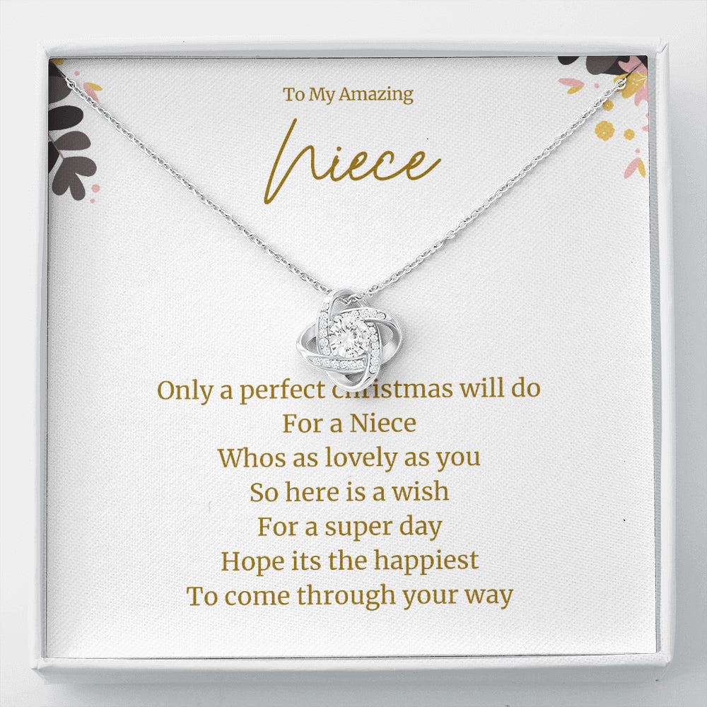 Love Knot Necklace, Christmas Gift for Niece, Best Niece Gift , Niece Christmas Gift ideas, Best Christmas Present for Niece