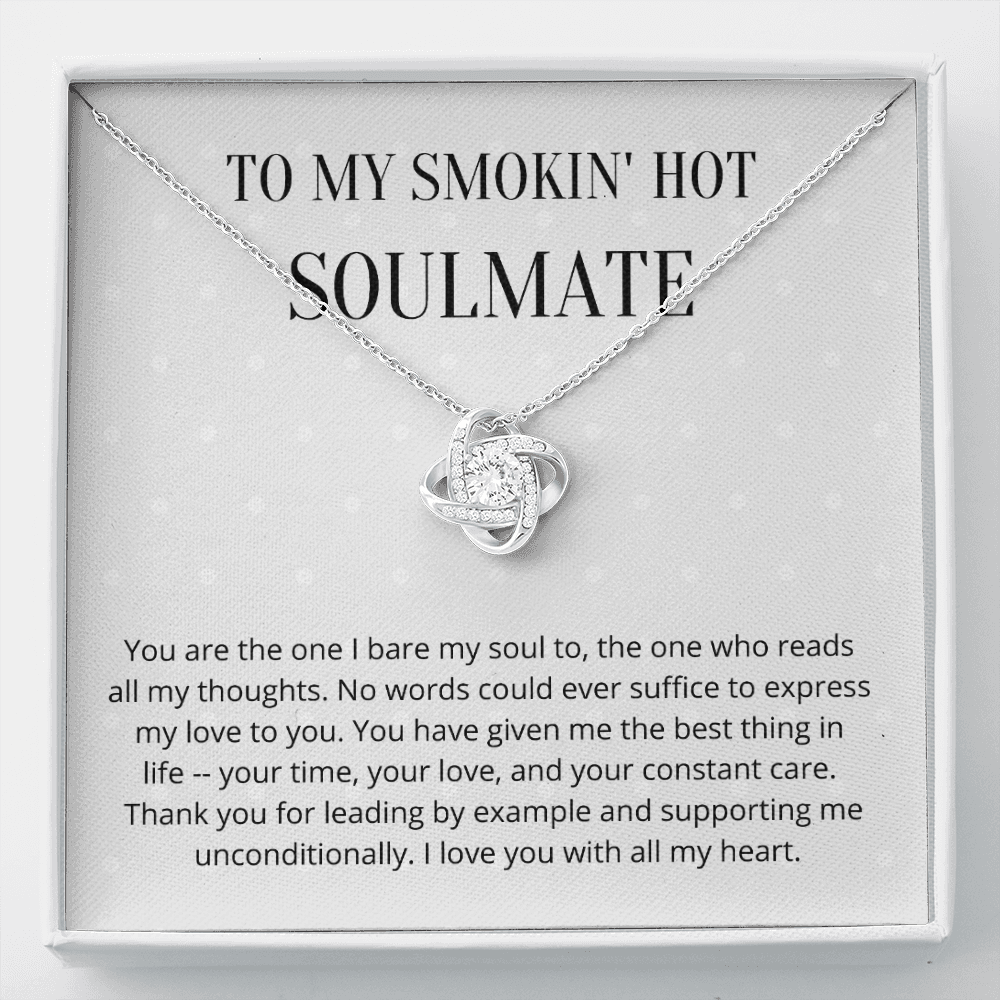 Soulmate Valentines day Message 4 Love Knot Necklace