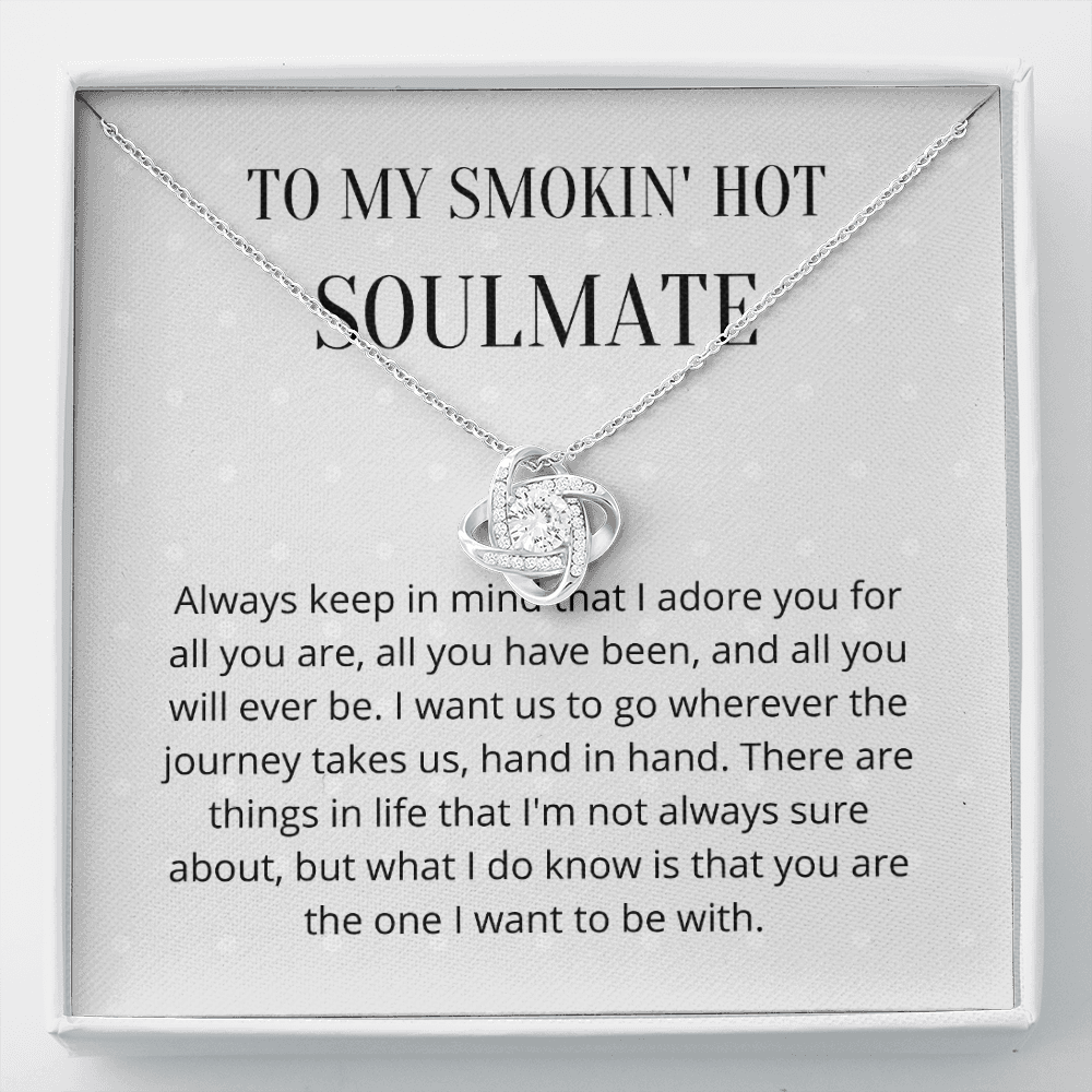 Soulmate Valentines day Message 3 Love Knot Necklace