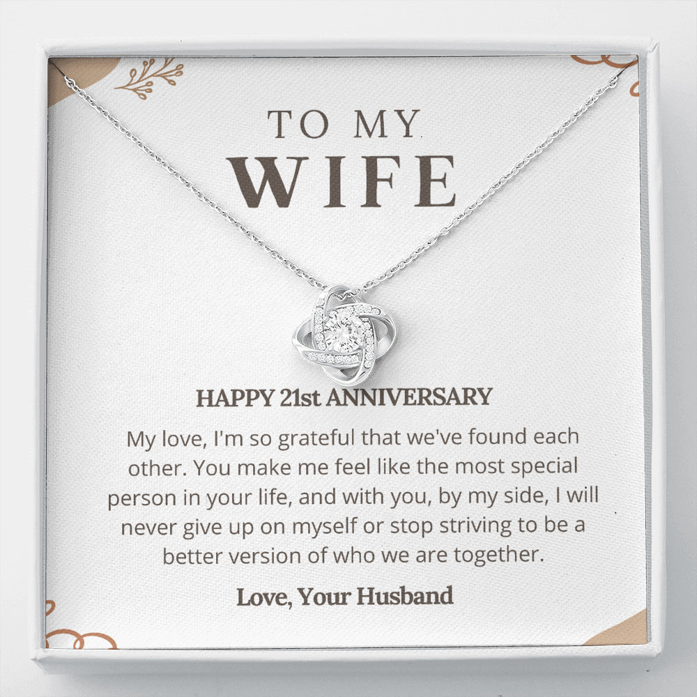 21st Anniversary Love Knot Necklace