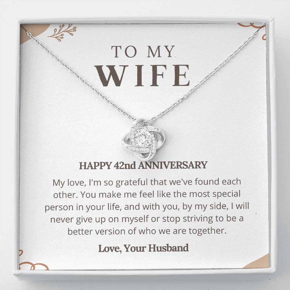 42nd Anniversary Love Knot Necklace