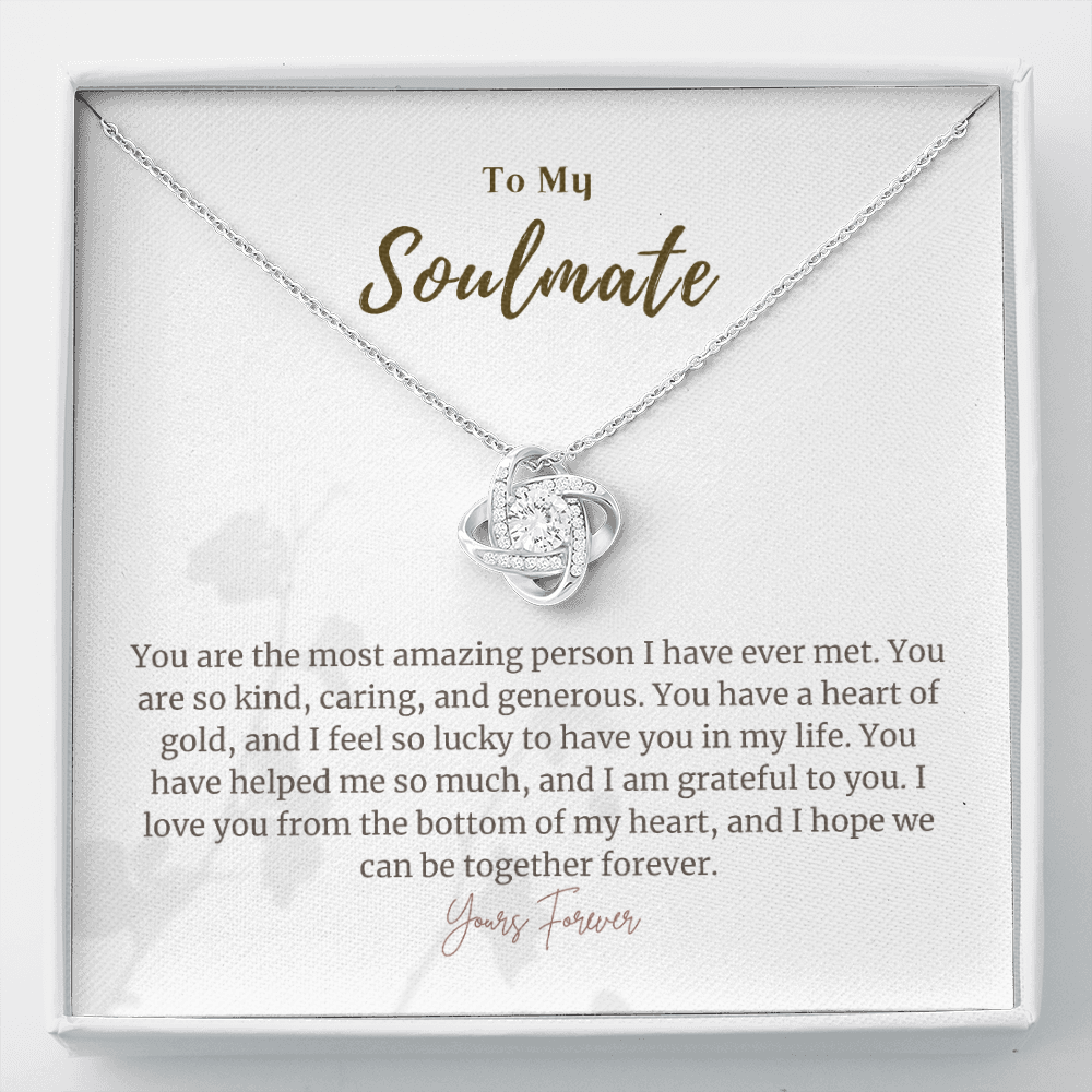 Soulmate Valentines day Message 16 Love Knot Necklace