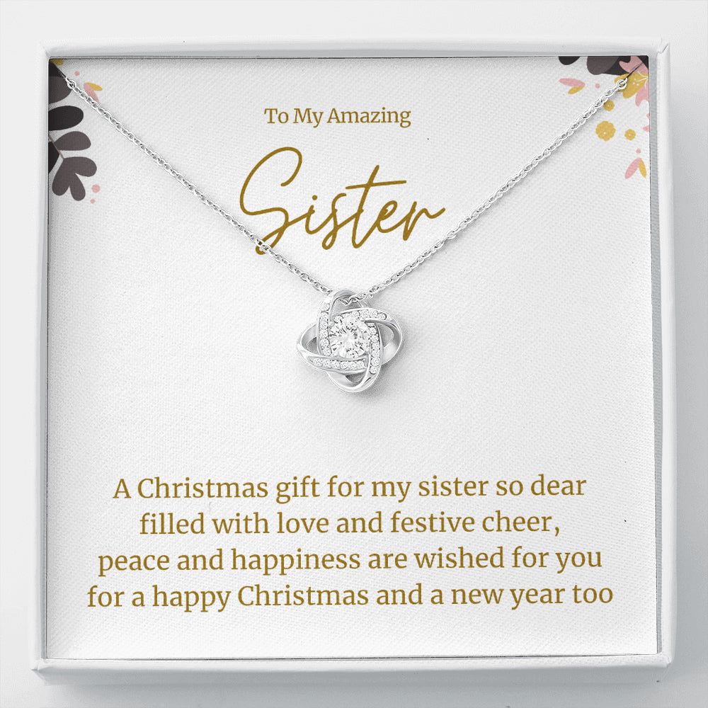 Love Knot Necklace, Christmas Gift for Sister, Best Sister Gift , Sister Christmas Gift ideas, Best Christmas Present for Sister