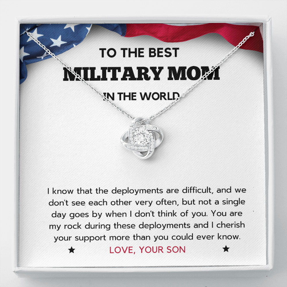 Gift For Military Mom, Mother's Day Gift, Deployment, Long Distance, Navy Mom Jewelry, Army Necklace, Son To Mom Gift, Air Force, USCG, USMC
