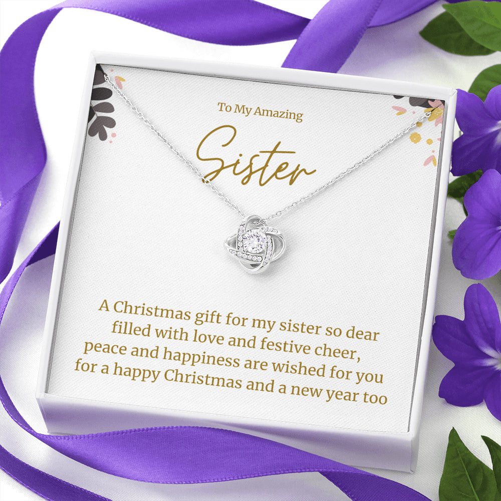 Love Knot Necklace, Christmas Gift for Sister, Best Sister Gift , Sister Christmas Gift ideas, Best Christmas Present for Sister