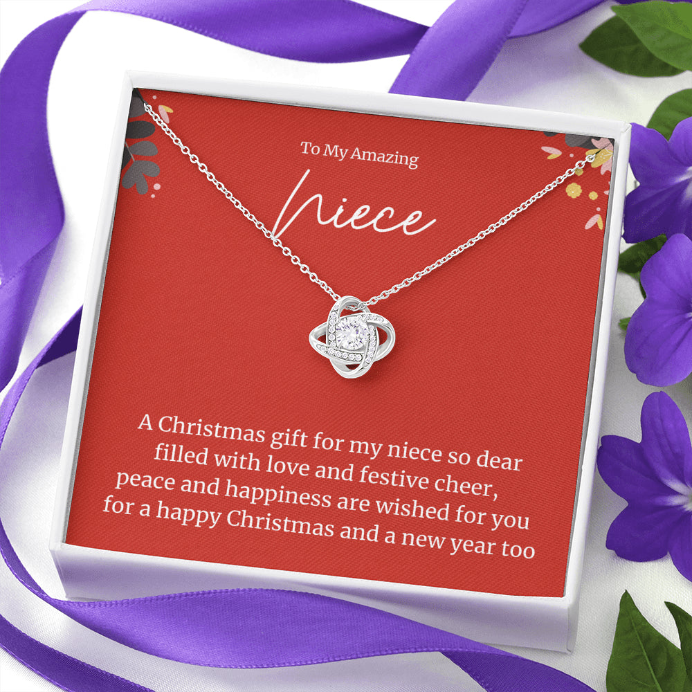 Love Knot Necklace, Christmas Gift for Niece, Best Niece Gift , Niece Christmas Gift ideas, Best Christmas Present for Niece