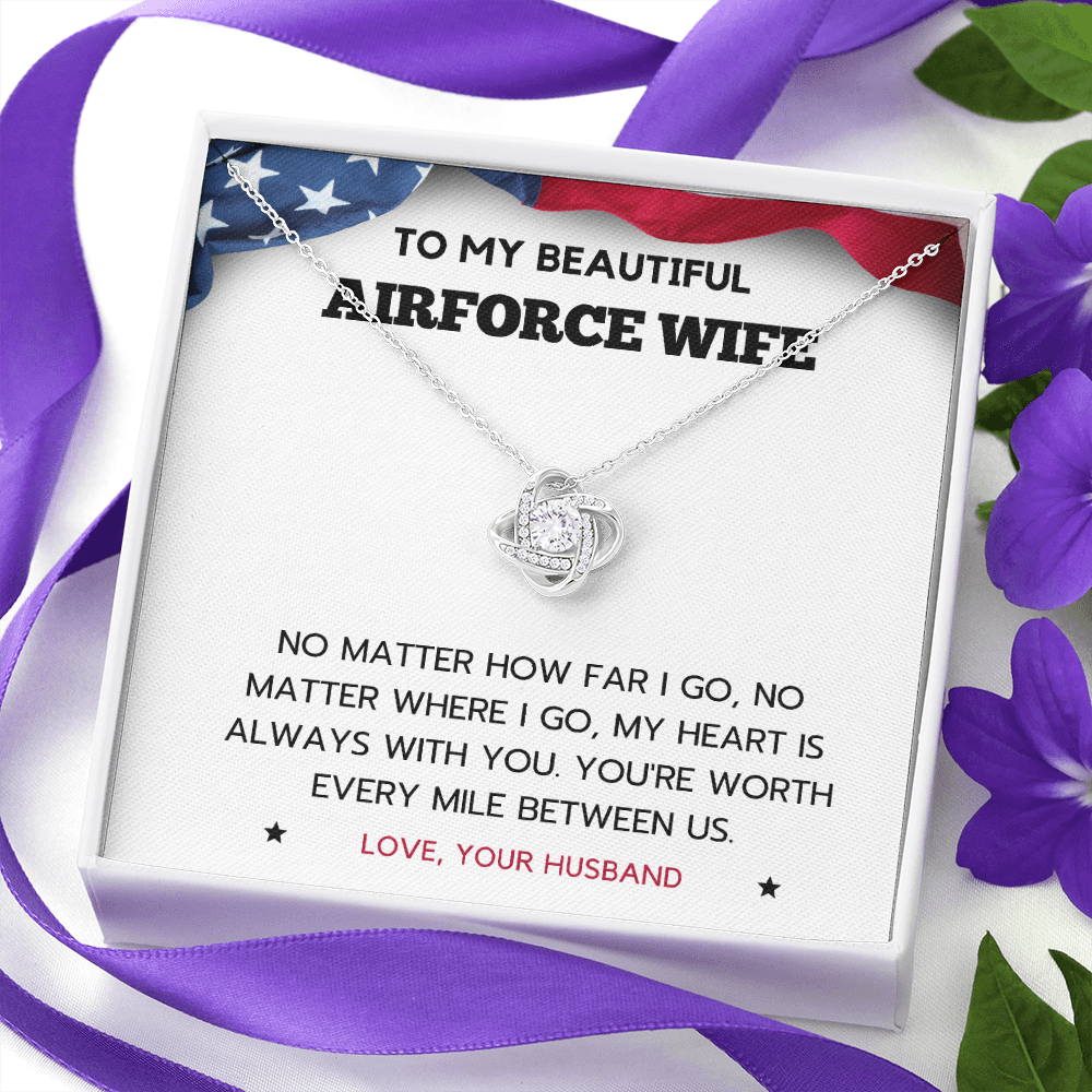 Air Force Wife Necklace, Gifts For Airforce Wife, USAF Deployment , Homecoming, Mother's Day Gift, Birthday, Graduation, Long Distance