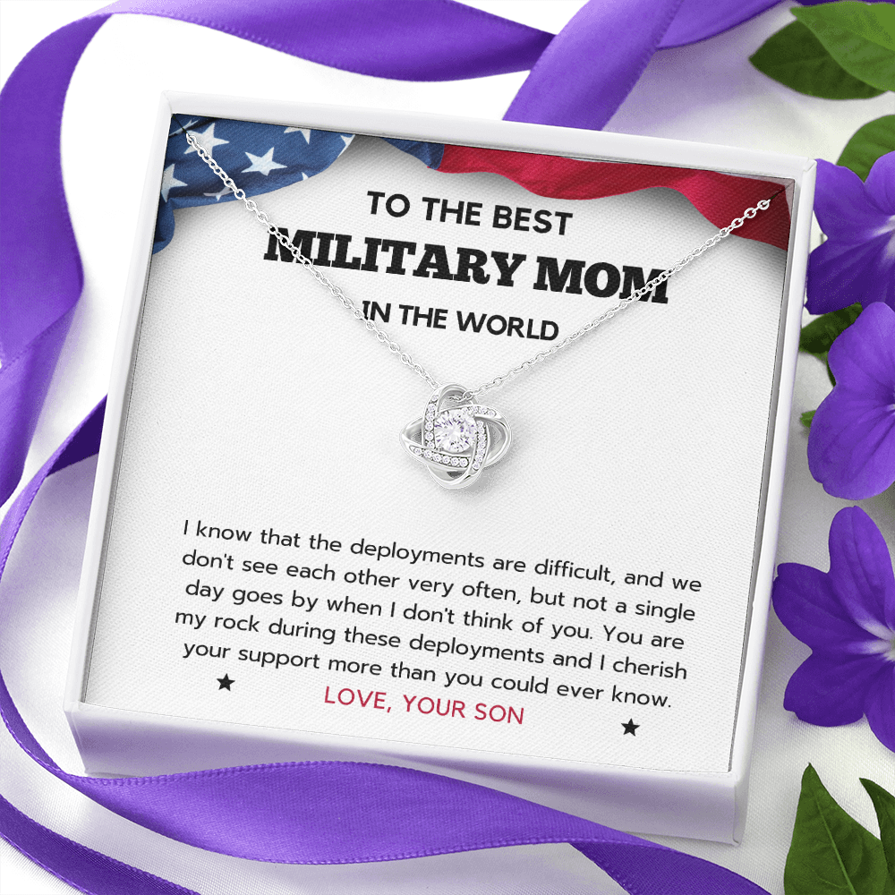 Gift For Military Mom, Mother's Day Gift, Deployment, Long Distance, Navy Mom Jewelry, Army Necklace, Son To Mom Gift, Air Force, USCG, USMC