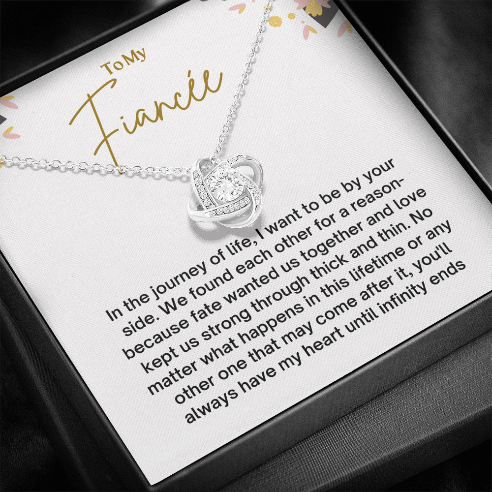 Love Knot Necklace, To My Future Wife Necklace, Engagement Gift for Future Wife, Fiance Gift for Her Valentine's , Perl and Vega