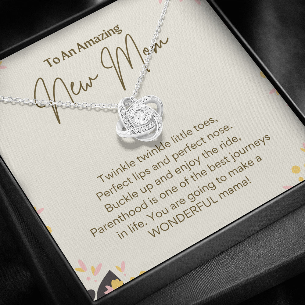 To An Amazing New Mom Love Knot Necklace