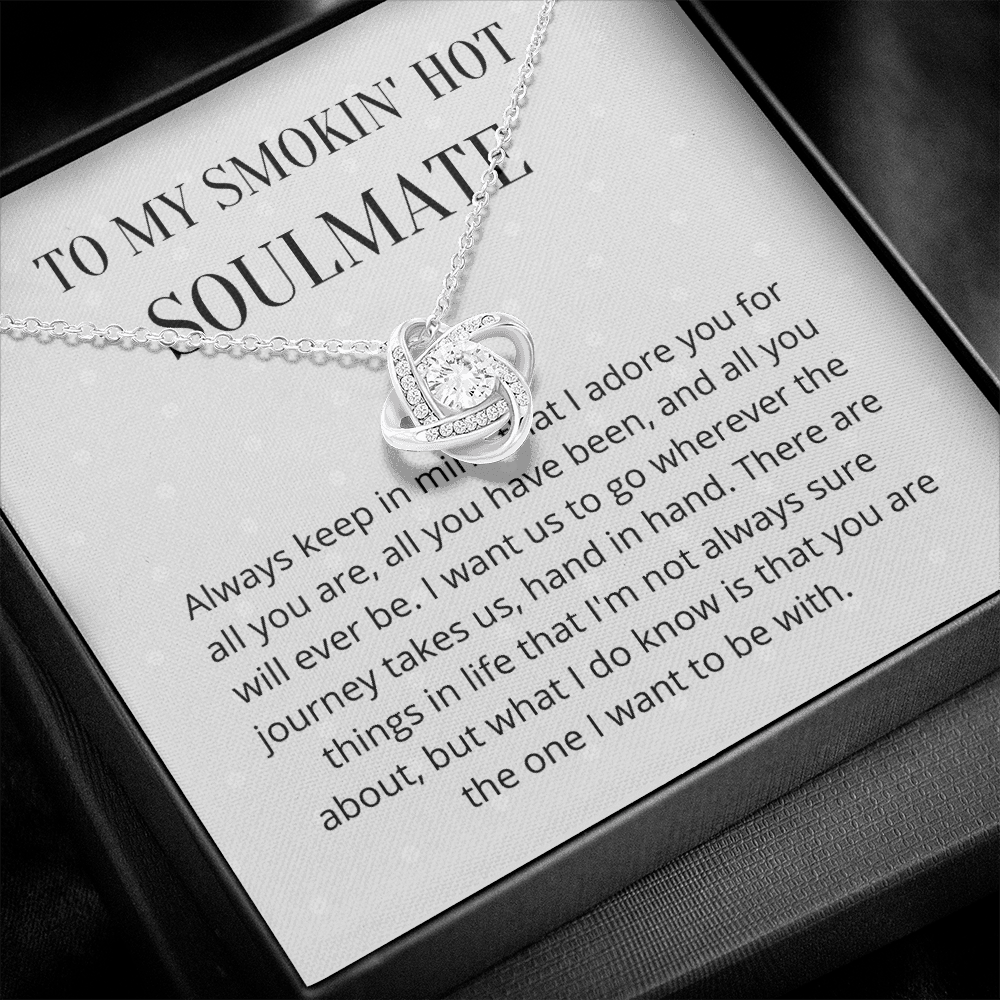 Soulmate Valentines day Message 3 Love Knot Necklace