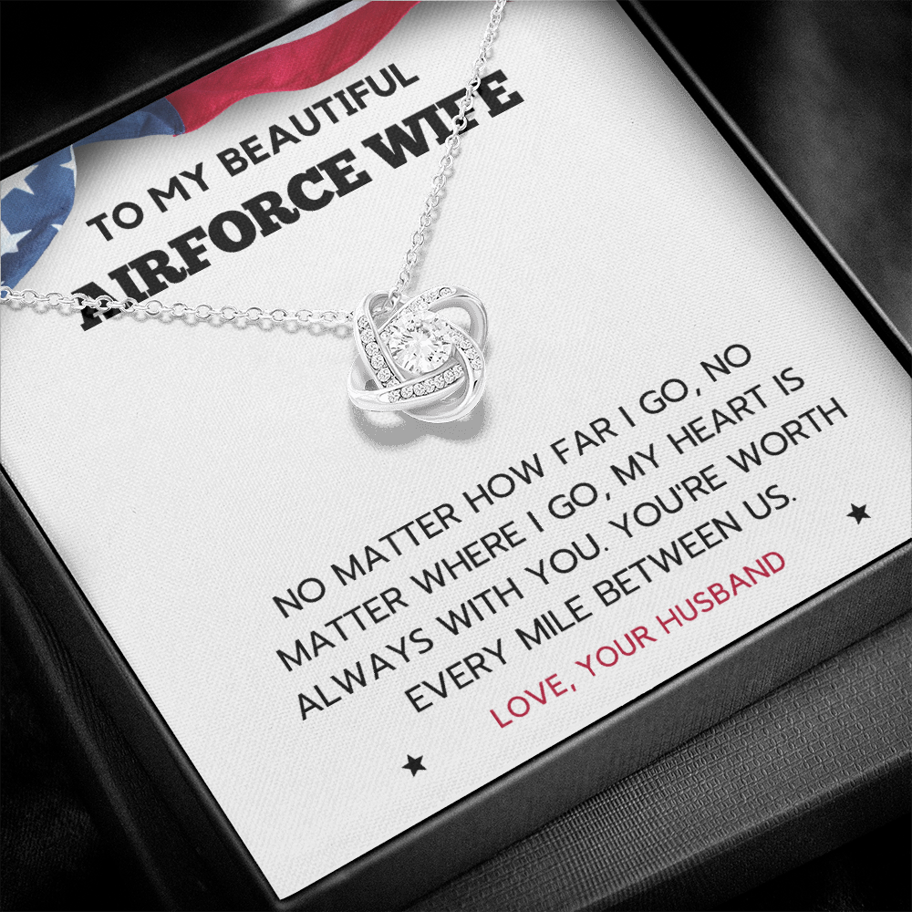 Air Force Wife Necklace, Gifts For Airforce Wife, USAF Deployment , Homecoming, Mother's Day Gift, Birthday, Graduation, Long Distance