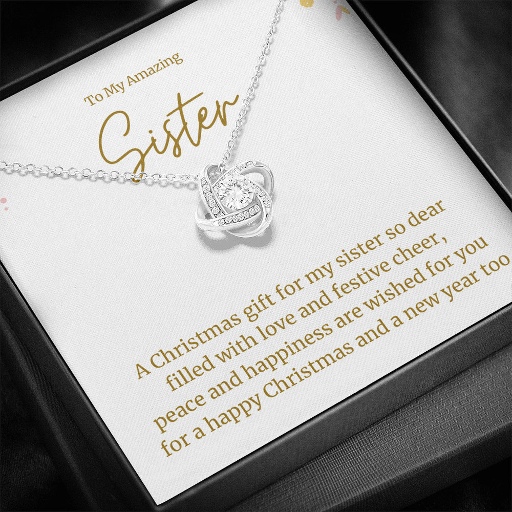 Love Knot Necklace, Christmas Gift for Sister, Best Sister Gift , Sister Christmas Gift ideas, Best Christmas Present for Sister