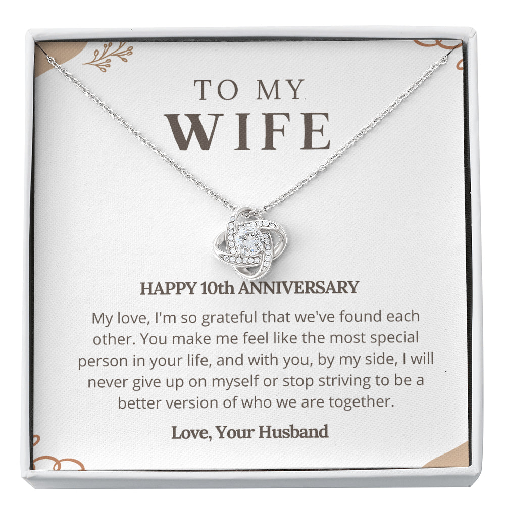 10th Anniversary Gift for her I Gift from Husband I Love Knot Necklace