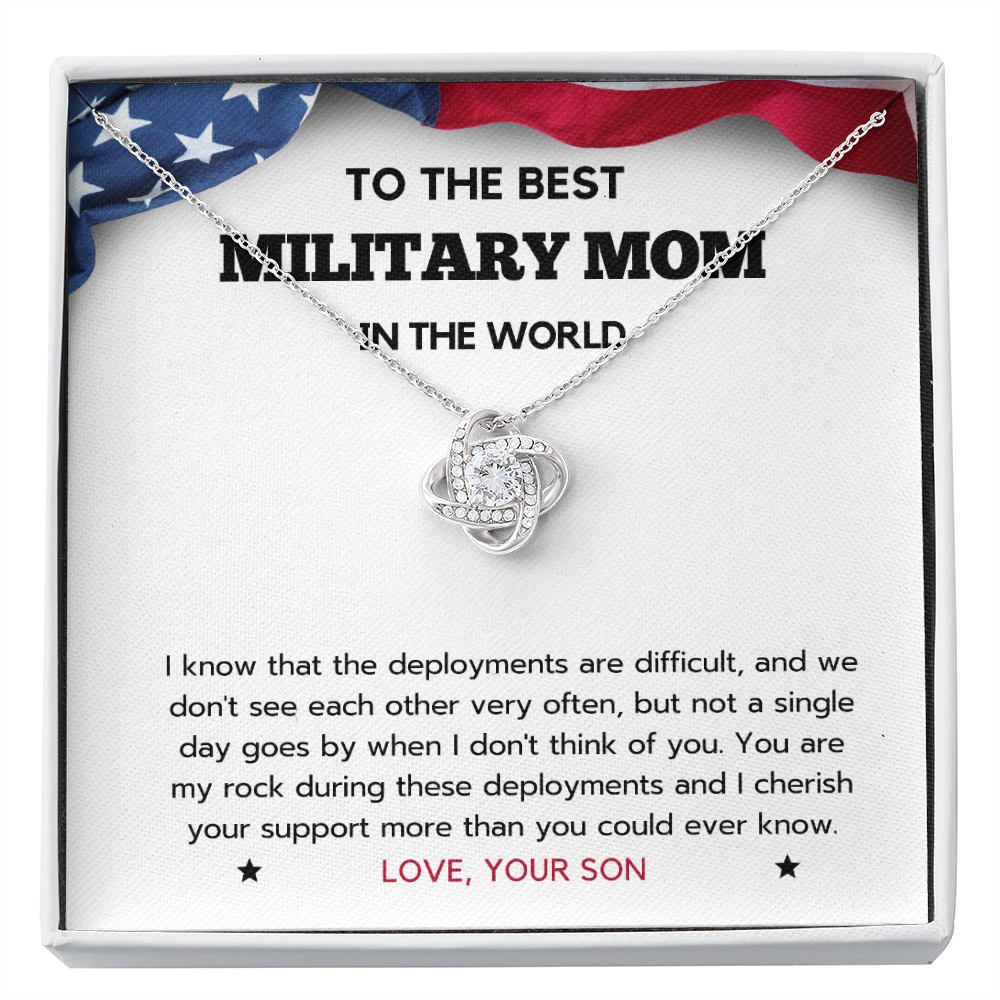 Gift For Military Mom, Mother's Day Gift, Deployment, Long Distance, Navy Mom Jewelry, Army Necklace, Son To Mom Gift, Air Force, USCG, USMC