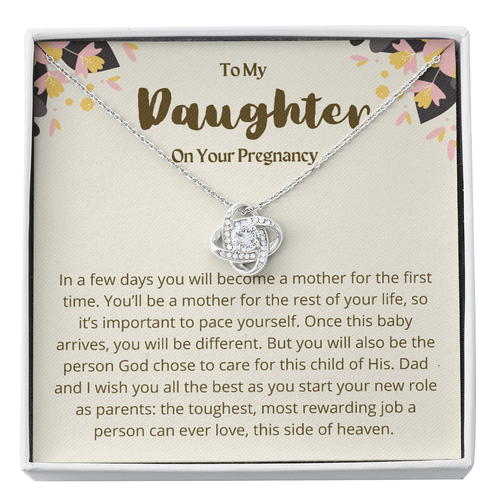 To My Daughter Love Knot Necklace