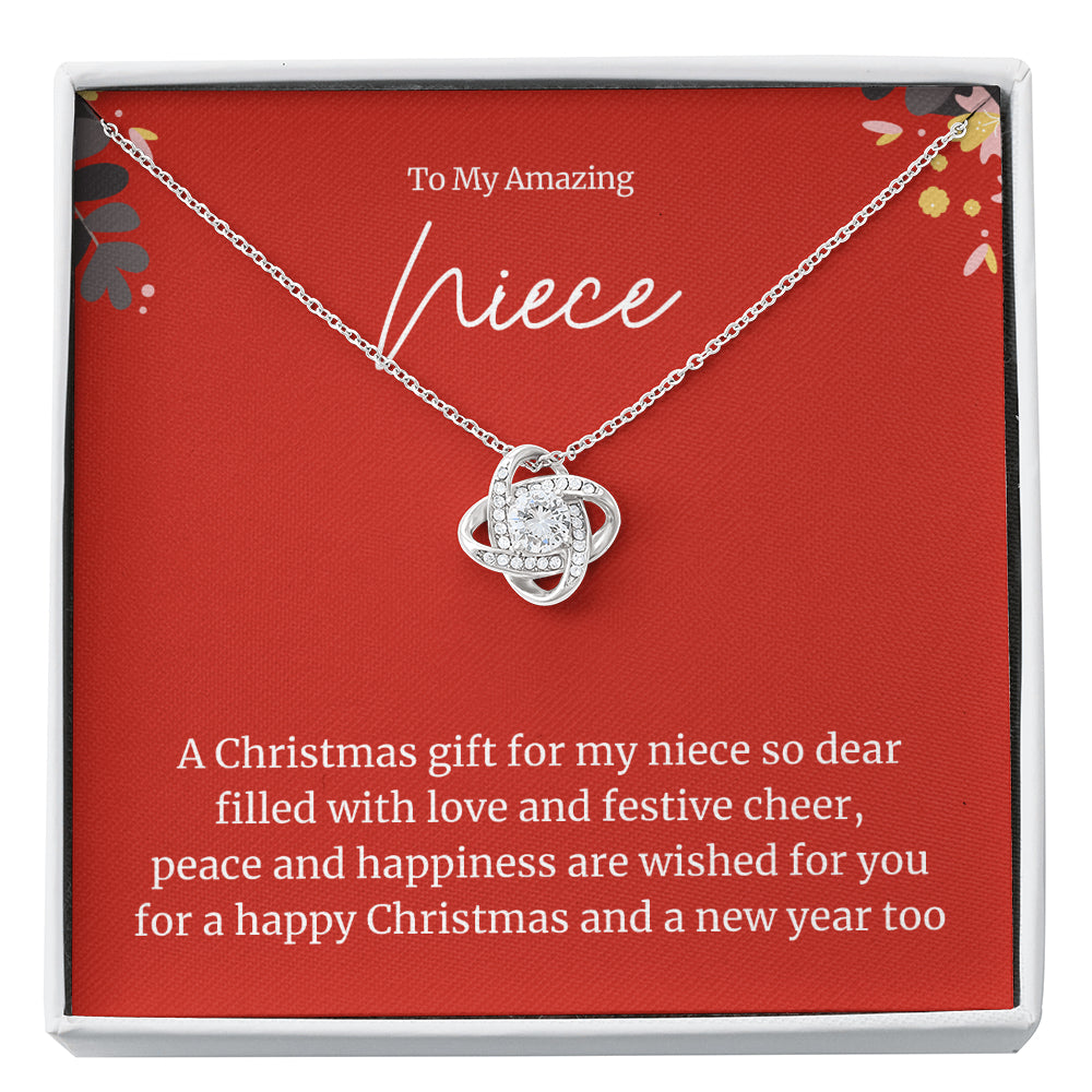 Love Knot Necklace, Christmas Gift for Niece, Best Niece Gift , Niece Christmas Gift ideas, Best Christmas Present for Niece